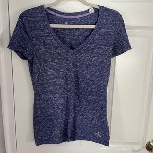 Adidas purple V neck T-shirt